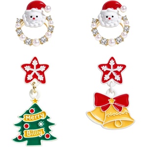 image:imageCicy Bell 2 Pairs Christmas Earrings for Women 14K Gold Plated Earring SetsGoldD