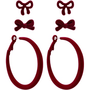image:imageCicy Bell 3 Pairs Christmas Earrings Sets For Women Bow Party Drop EarringsGold B