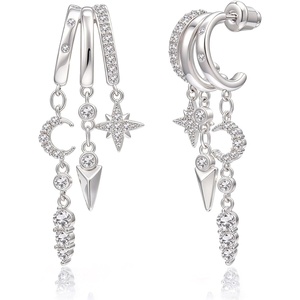 image:imageCicy Bell Gold Earrings For Women 18k Gold Plated Triple Dangle EarringsStyle AWhite Gold