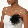 image:imageCicy Bell Ostrich Feather Brooch Pin For Women Large Floral Lapel PinsBlack