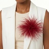image:imageCicy Bell Ostrich Feather Brooch Pin For Women Large Floral Lapel PinsBurgundy