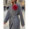 image:imageCicy Bell Ostrich Feather Brooch Pin For Women Large Floral Lapel PinsBurgundy