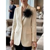 image:imageCicy Bell Ostrich Feather Brooch Pin For Women Large Floral Lapel PinsFeather black