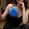image:imageCicy Bell Ostrich Feather Brooch Pin For Women Large Floral Lapel PinsLake Blue