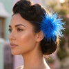 image:imageCicy Bell Ostrich Feather Brooch Pin For Women Large Floral Lapel PinsLake Blue