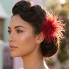 image:imageCicy Bell Ostrich Feather Brooch Pin For Women Large Floral Lapel PinsRed