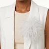 image:imageCicy Bell Ostrich Feather Brooch Pin For Women Large Floral Lapel PinsWhite