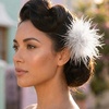 image:imageCicy Bell Ostrich Feather Brooch Pin For Women Large Floral Lapel PinsWhite