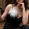 image:imageCicy Bell Ostrich Feather Brooch Pin For Women Large Floral Lapel PinsWhite
