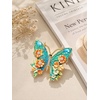 image:imageCicy Bell Womens Butterfly Flower Brooch Pin Enamel Rhinestone Lapel PinsGoldB
