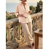 image:imageCicy Bell Womens Oversized Button Down Shirts Half Sleeve Collared TopsStriped Apricot