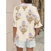image:imageCicy Bell Womens Summer Floral Blouses Puff Ruffle Sleeve Shirts Boho TopsCreamy White