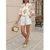 image:imageCicy Bell Womens Summer Floral Blouses Puff Ruffle Sleeve Shirts Boho TopsCreamy White
