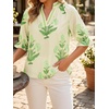 image:imageCicy Bell Womens Summer Floral Blouses Puff Ruffle Sleeve Shirts Boho TopsCyanblue
