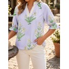 image:imageCicy Bell Womens Summer Floral Blouses Puff Ruffle Sleeve Shirts Boho TopsLight Purple