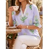 image:imageCicy Bell Womens Summer Floral Blouses Puff Ruffle Sleeve Shirts Boho TopsLight Purple