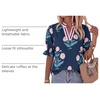 image:imageCicy Bell Womens Summer Floral Blouses Puff Ruffle Sleeve Shirts Boho TopsNavy