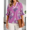 image:imageCicy Bell Womens Summer Floral Blouses Puff Ruffle Sleeve Shirts Boho TopsPink