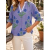 image:imageCicy Bell Womens Summer Floral Blouses Puff Ruffle Sleeve Shirts Boho TopsPurple