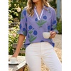 image:imageCicy Bell Womens Summer Floral Blouses Puff Ruffle Sleeve Shirts Boho TopsPurple