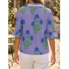 image:imageCicy Bell Womens Summer Floral Blouses Puff Ruffle Sleeve Shirts Boho TopsPurple