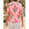 image:imageCicy Bell Womens Summer Floral Blouses Puff Ruffle Sleeve Shirts Boho TopsRose Pink