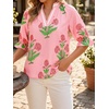 image:imageCicy Bell Womens Summer Floral Blouses Puff Ruffle Sleeve Shirts Boho TopsRose Pink