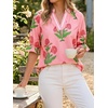 image:imageCicy Bell Womens Summer Floral Blouses Puff Ruffle Sleeve Shirts Boho TopsRose Pink