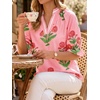 image:imageCicy Bell Womens Summer Floral Blouses Puff Ruffle Sleeve Shirts Boho TopsRose Pink