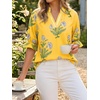 image:imageCicy Bell Womens Summer Floral Blouses Puff Ruffle Sleeve Shirts Boho TopsYellow