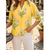 image:imageCicy Bell Womens Summer Floral Blouses Puff Ruffle Sleeve Shirts Boho TopsYellow