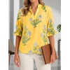 image:imageCicy Bell Womens Summer Floral Blouses Puff Ruffle Sleeve Shirts Boho TopsYellow