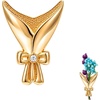 image:imageCicy Bell DIY Bouquet Brooch for Women 18K Gold Plated Flower Insert BroochGoldA