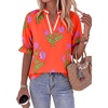image:imageCicy Bell Womens Summer Floral Blouses Puff Ruffle Sleeve Shirts Boho TopsOrange