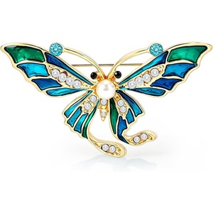 image:imageCicy Bell Womens Butterfly Flower Brooch Pin Enamel Rhinestone Lapel PinsGoldC