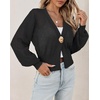 image:imageCicy Bell Womens Cropped Crochet Cardigan Casual Mesh Knit Sweater Cover UpBlack
