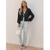 image:imageCicy Bell Womens Cropped Crochet Cardigan Casual Mesh Knit Sweater Cover UpBlack