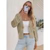 image:imageCicy Bell Womens Cropped Crochet Cardigan Casual Mesh Knit Sweater Cover UpKhaki