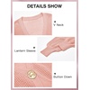 image:imageCicy Bell Womens Cropped Crochet Cardigan Casual Mesh Knit Sweater Cover UpPink