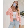 image:imageCicy Bell Womens Cropped Crochet Cardigan Casual Mesh Knit Sweater Cover UpPink