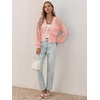image:imageCicy Bell Womens Cropped Crochet Cardigan Casual Mesh Knit Sweater Cover UpPink