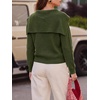 image:imageCicy Bell Womens Pullover Sweaters Lapel Collar V Neck Long Sleeve SweaterArmy Green