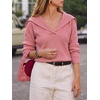 image:imageCicy Bell Womens Pullover Sweaters Lapel Collar V Neck Long Sleeve SweaterBean Paste