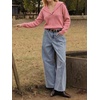 image:imageCicy Bell Womens Pullover Sweaters Lapel Collar V Neck Long Sleeve SweaterBean Paste
