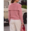 image:imageCicy Bell Womens Pullover Sweaters Lapel Collar V Neck Long Sleeve SweaterBean Paste