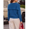 image:imageCicy Bell Womens Pullover Sweaters Lapel Collar V Neck Long Sleeve SweaterDark Blue