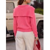 image:imageCicy Bell Womens Pullover Sweaters Lapel Collar V Neck Long Sleeve SweaterDark Pink