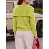 image:imageCicy Bell Womens Pullover Sweaters Lapel Collar V Neck Long Sleeve SweaterFruit Green