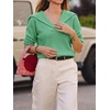 image:imageCicy Bell Womens Pullover Sweaters Lapel Collar V Neck Long Sleeve SweaterGreen