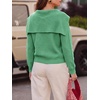 image:imageCicy Bell Womens Pullover Sweaters Lapel Collar V Neck Long Sleeve SweaterGreen